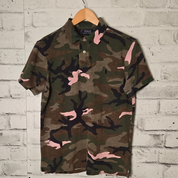 Polo Ralph Lauren Other - Polo Ralph Lauren Camo Polo Shirt Custom Slim Fit Pink Camo Size M